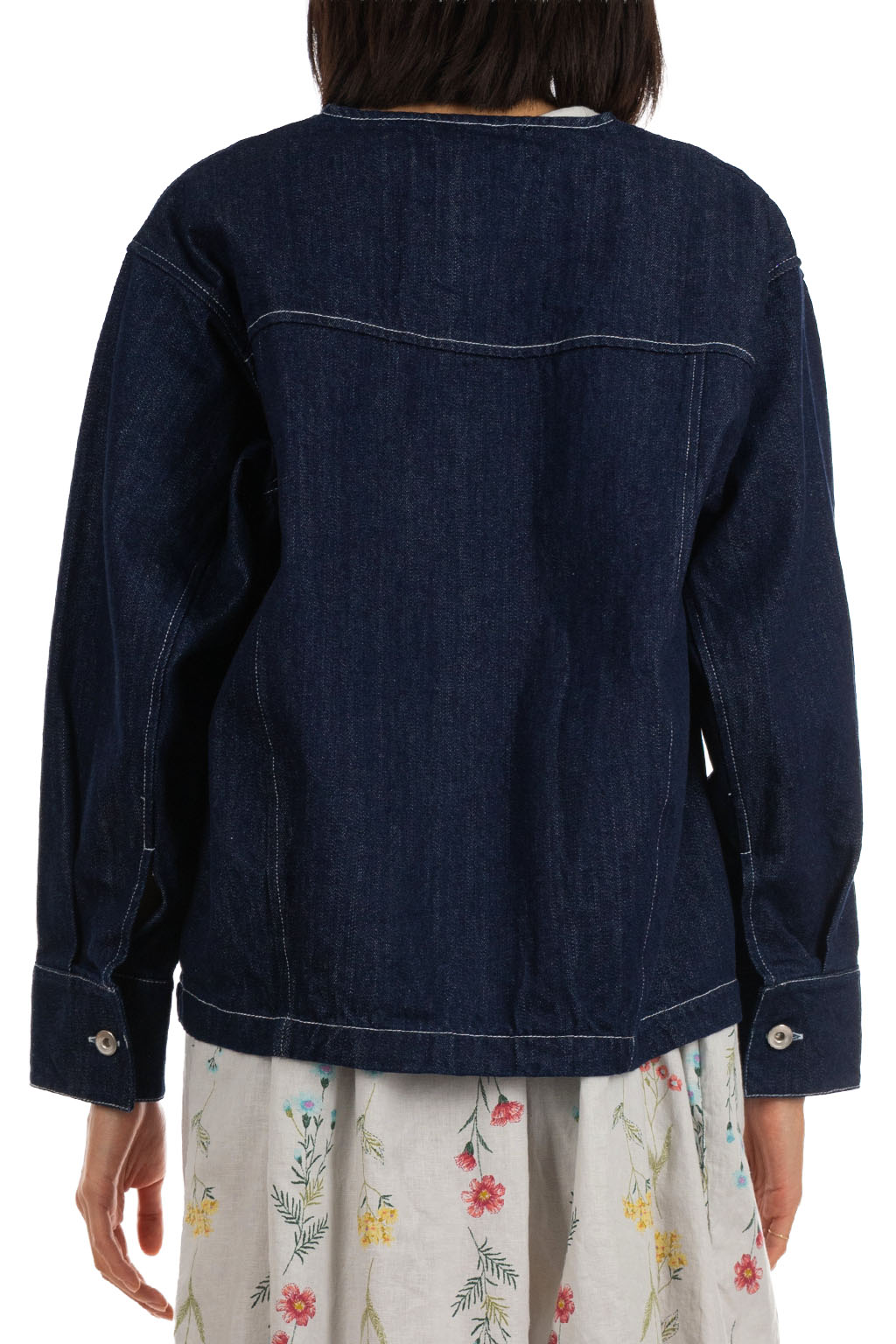 NARU  - 12oz Collarless Jacket - Indigo