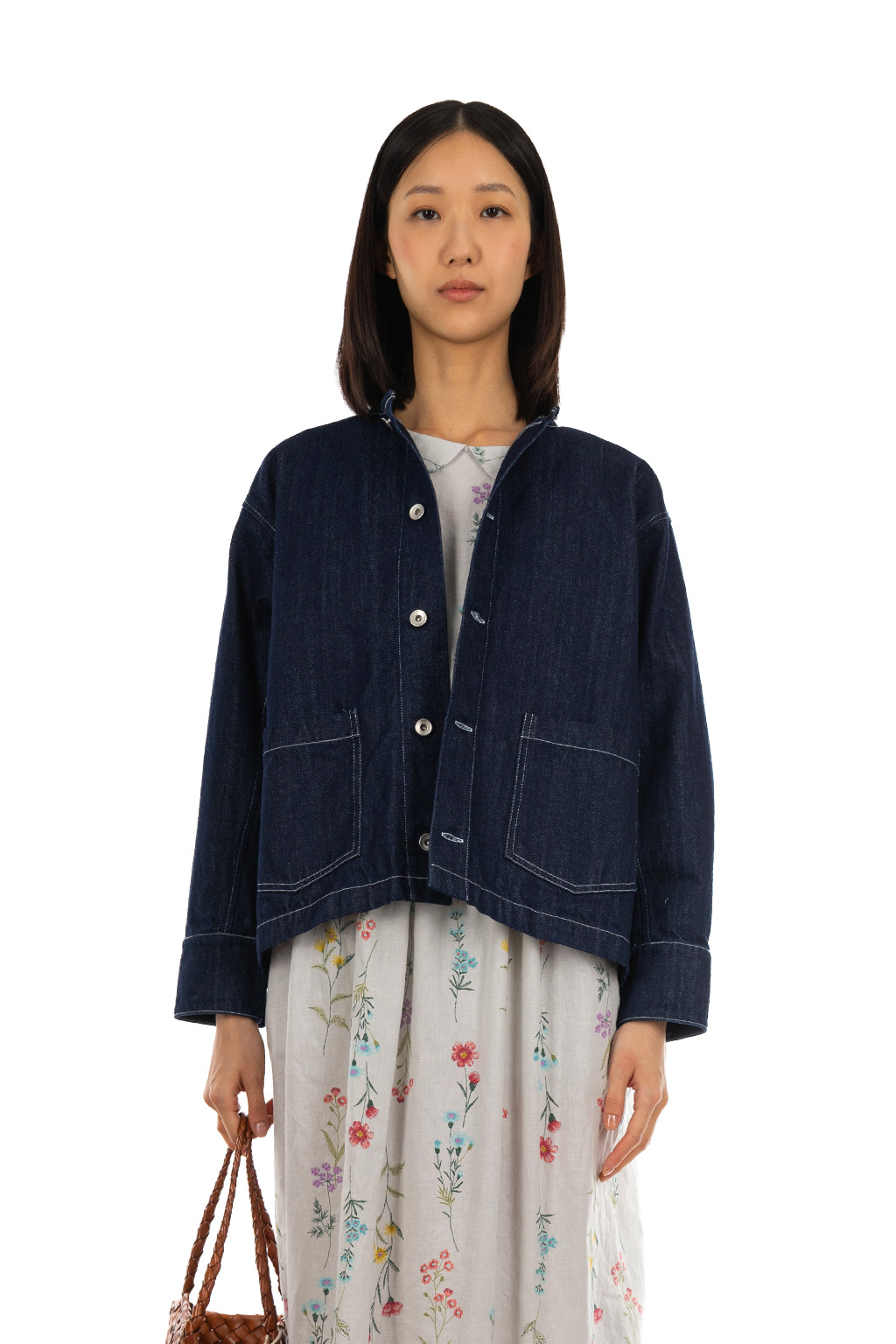 NARU  - 12oz Collarless Jacket - Indigo