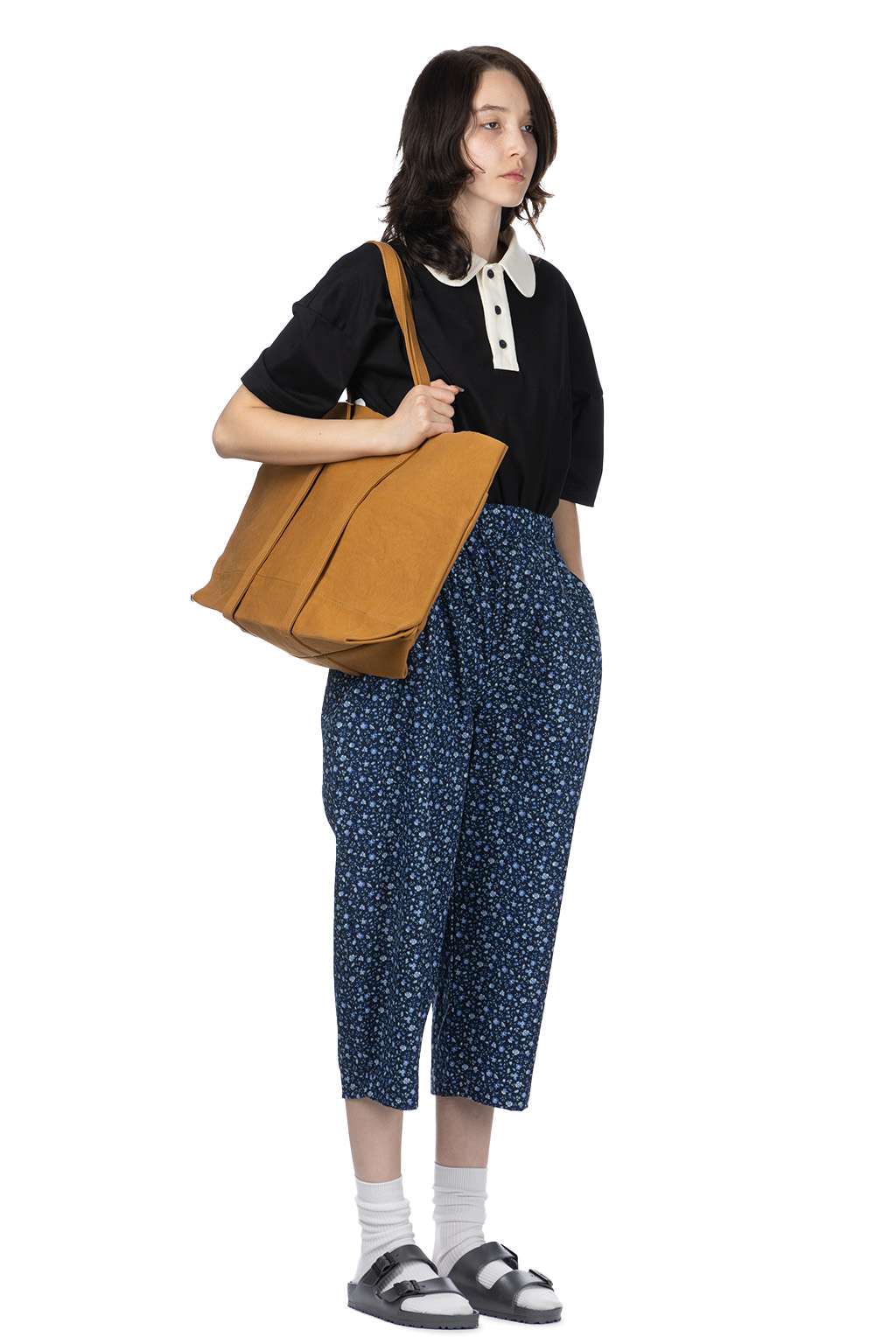 NARU  - Anitque Flower Broadway Egg Pants - Navy