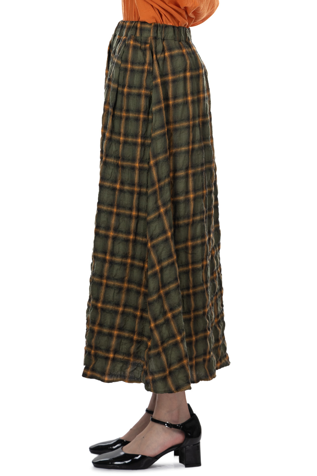 NARU  - Herringbone Shearling Skirt - Khaki