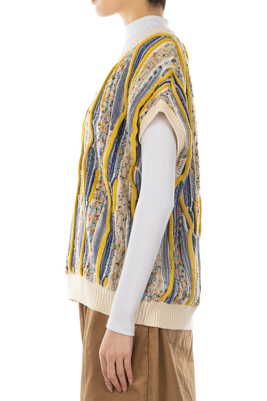 NARU  - Marble Wave Crew Neck Vest  - Blue