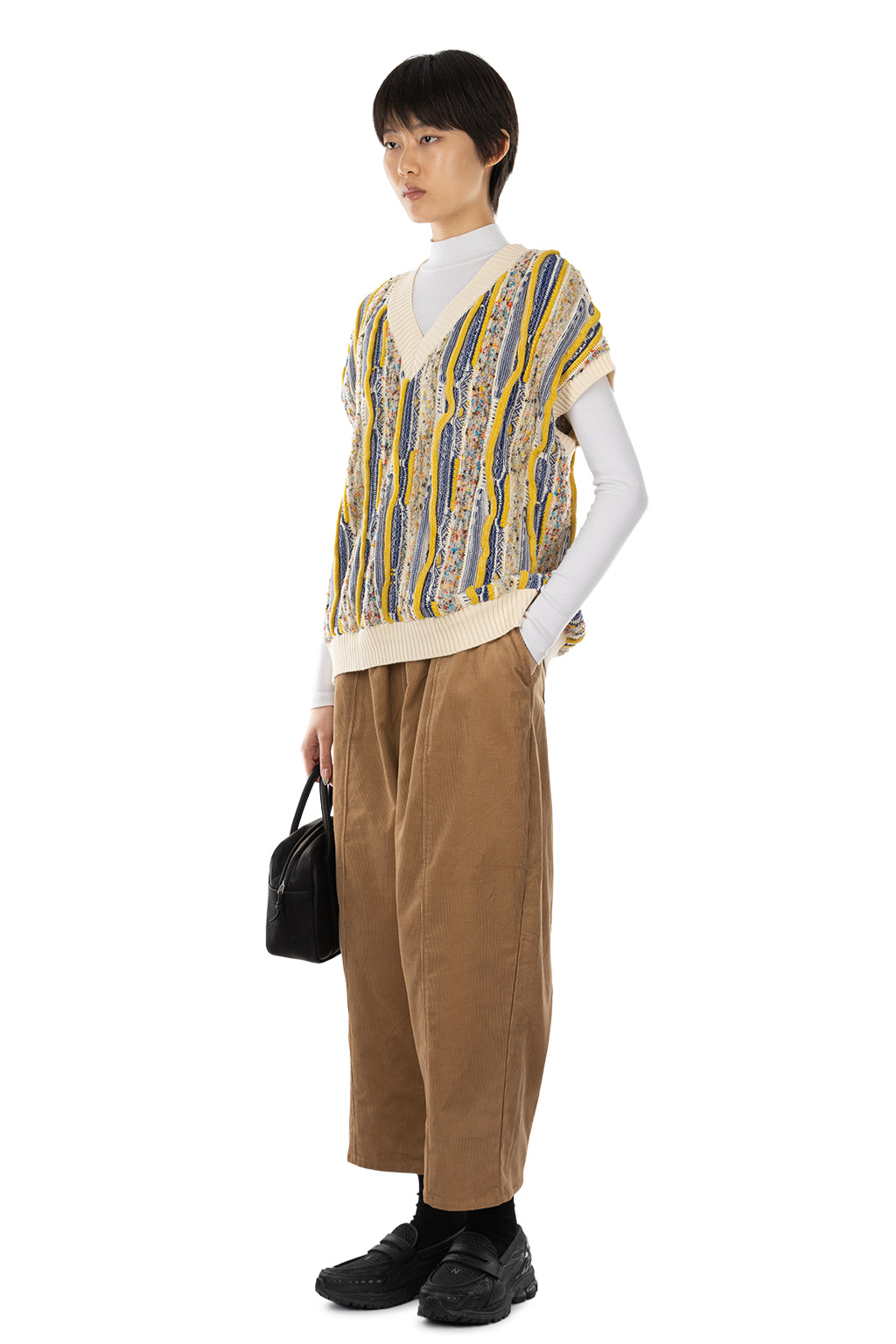 NARU  - Marble Wave Crew Neck Vest  - Blue