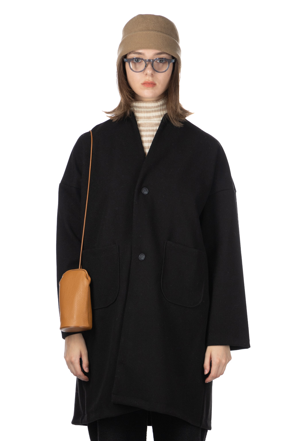 NARU | Melton Jersey Coat | Women | Blue Button Shop