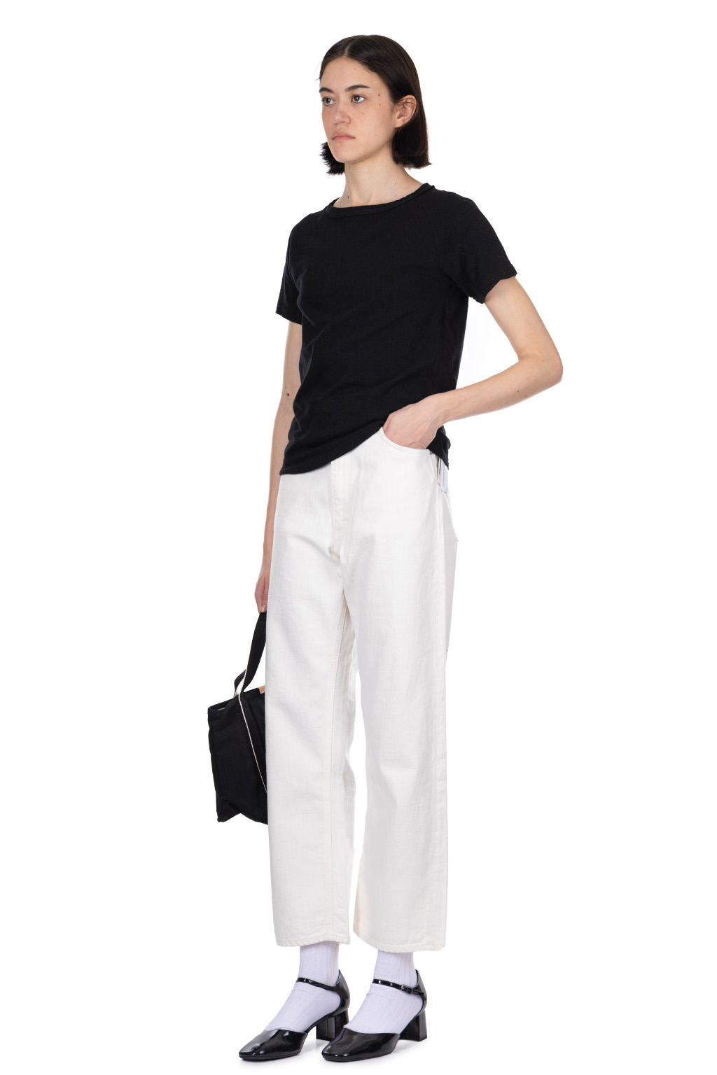 NARU  - Uneven Yarn Jersey Compact Tee - Black