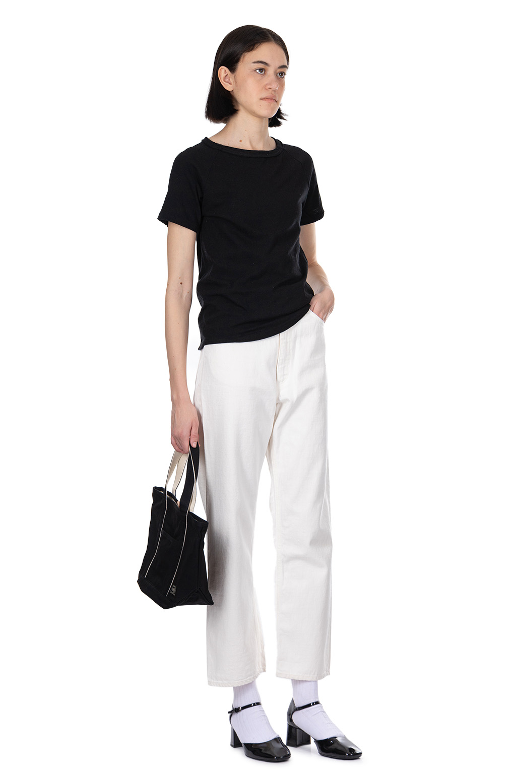 NARU  - Uneven Yarn Jersey Compact Tee - Black