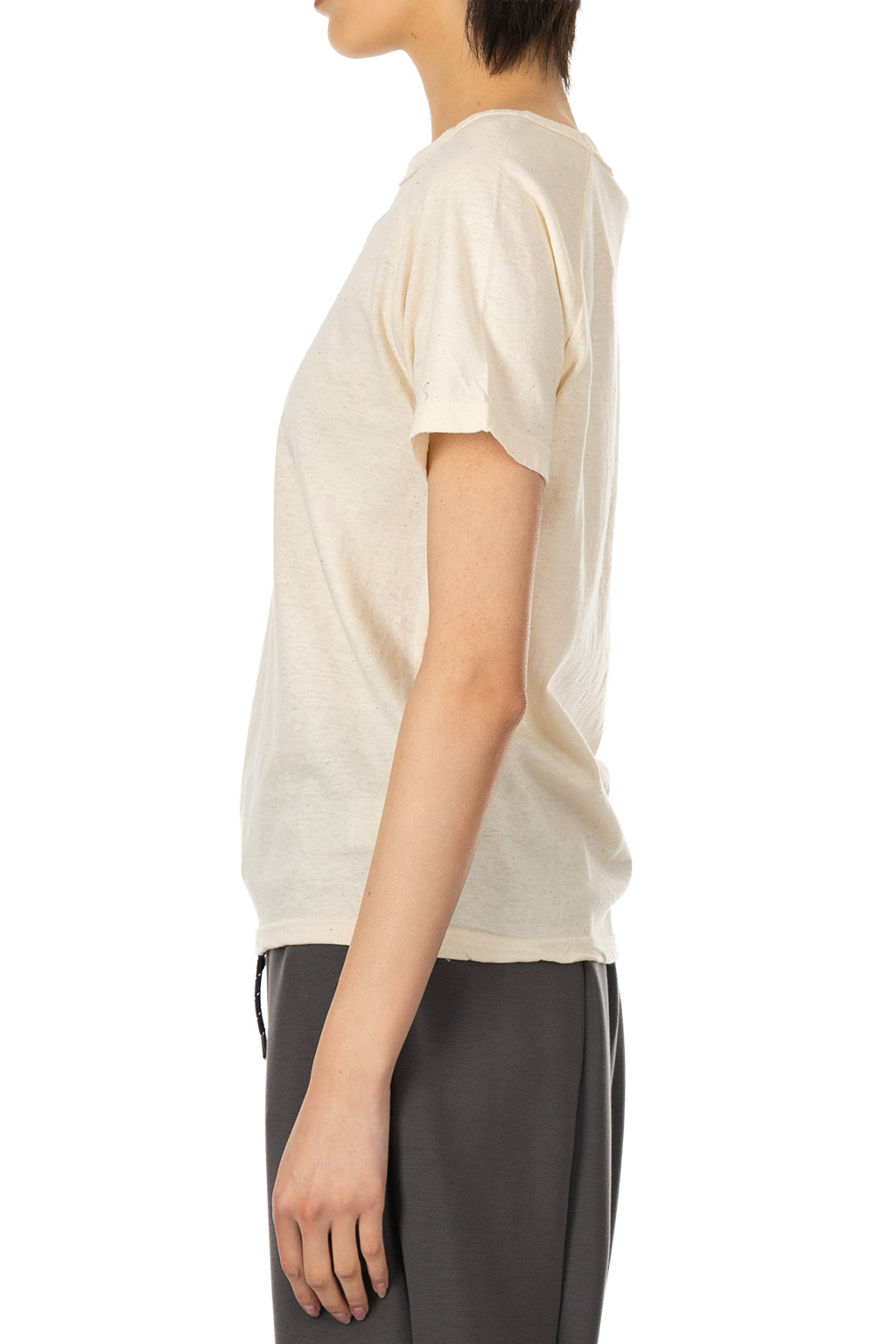 NARU  - Uneven Yarn Jersey Compact Tee - Milk