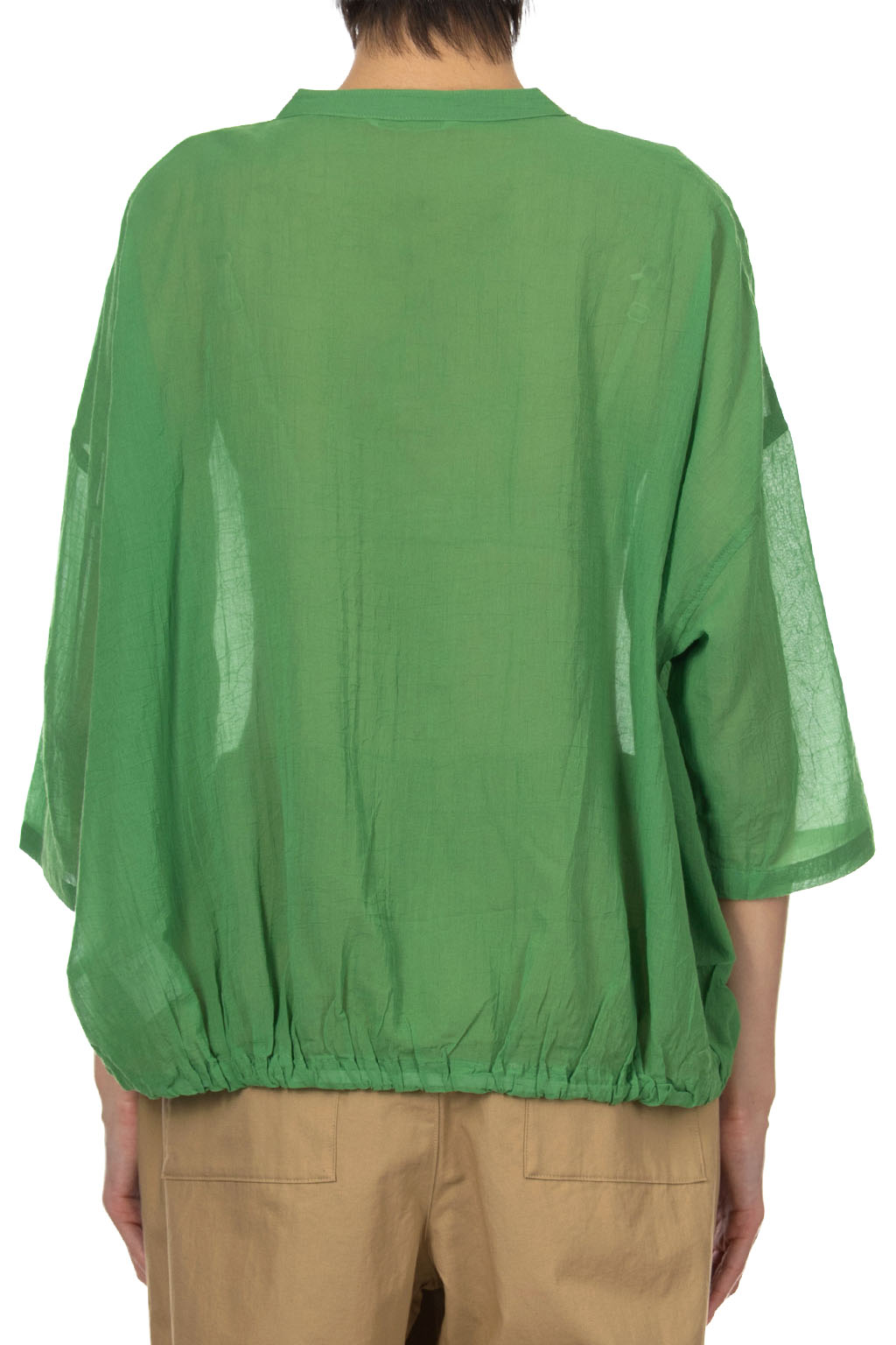 Nachukara - Boiled Wool Front Open Shirt - Green