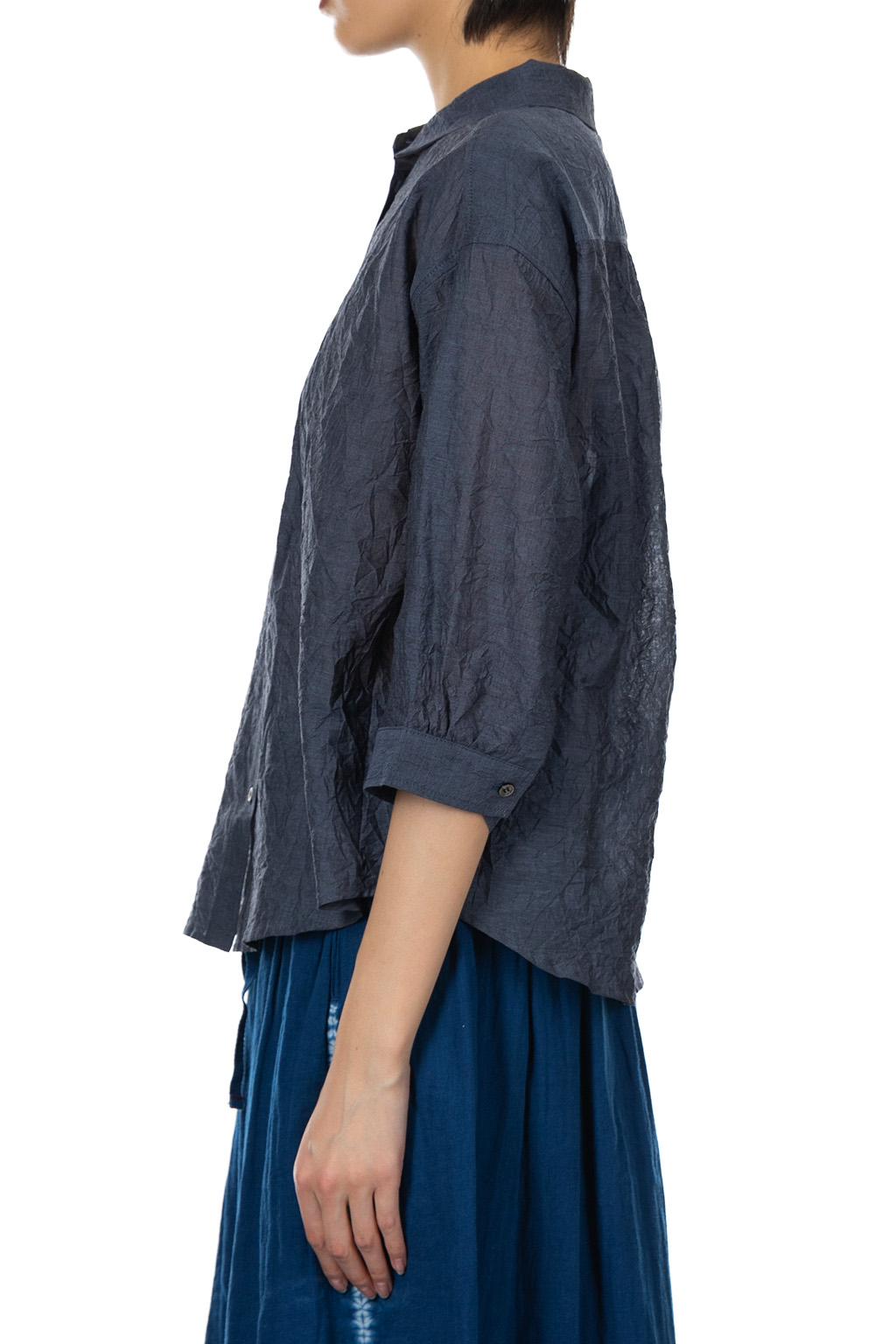 Nachukara - Catch Washer Regular Collar Shirt - Navy