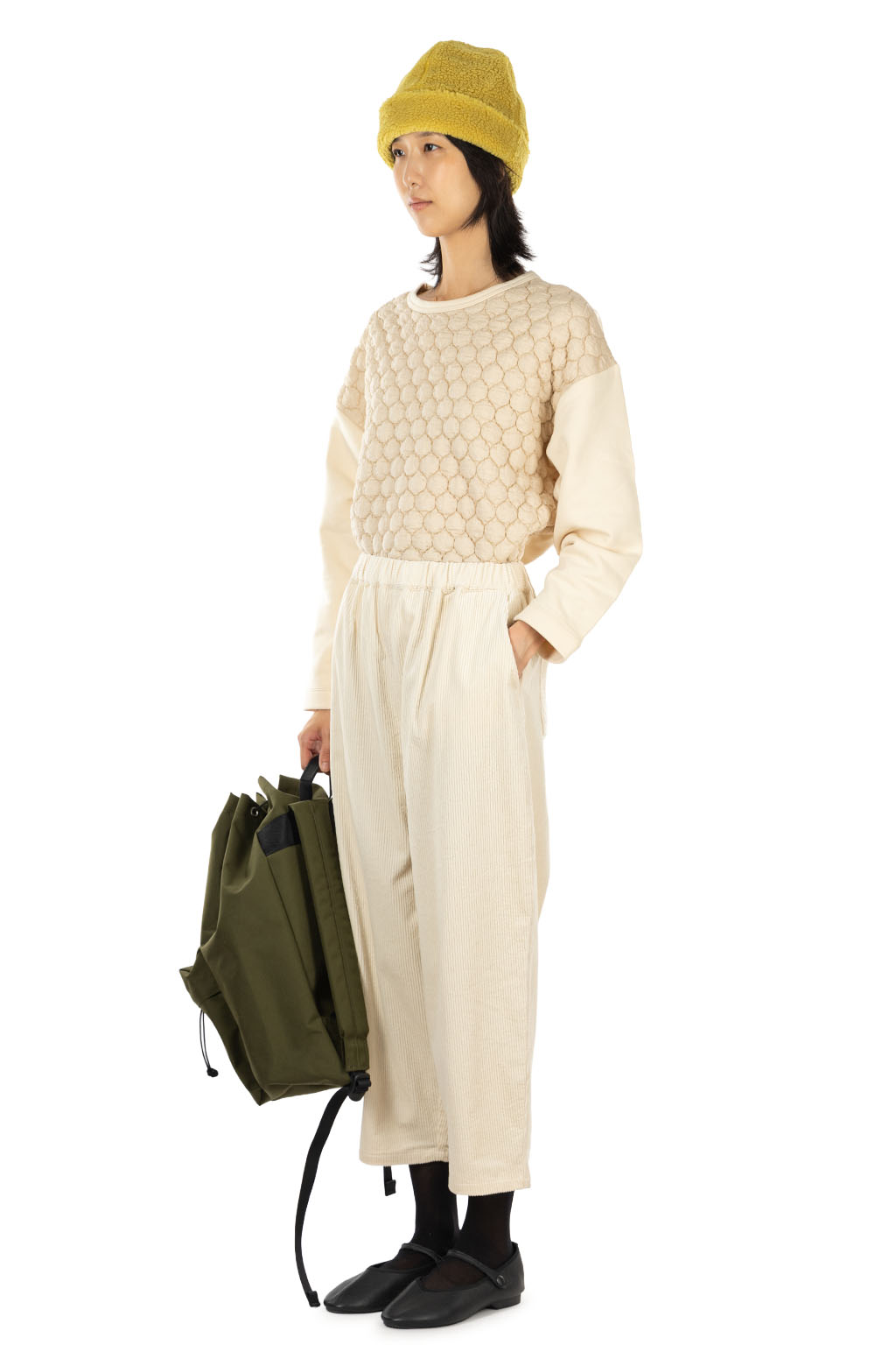 Nachukara - Corduroy Cocoon Pants - Ivory