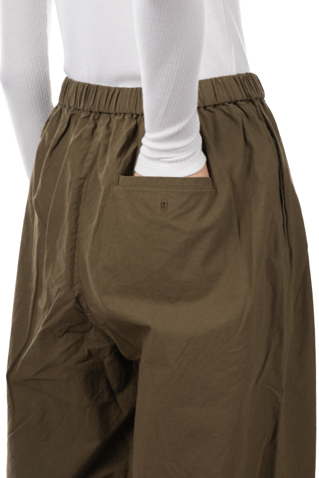 Nachukara - Cotton Horsecloth Tuck Pants - Khaki