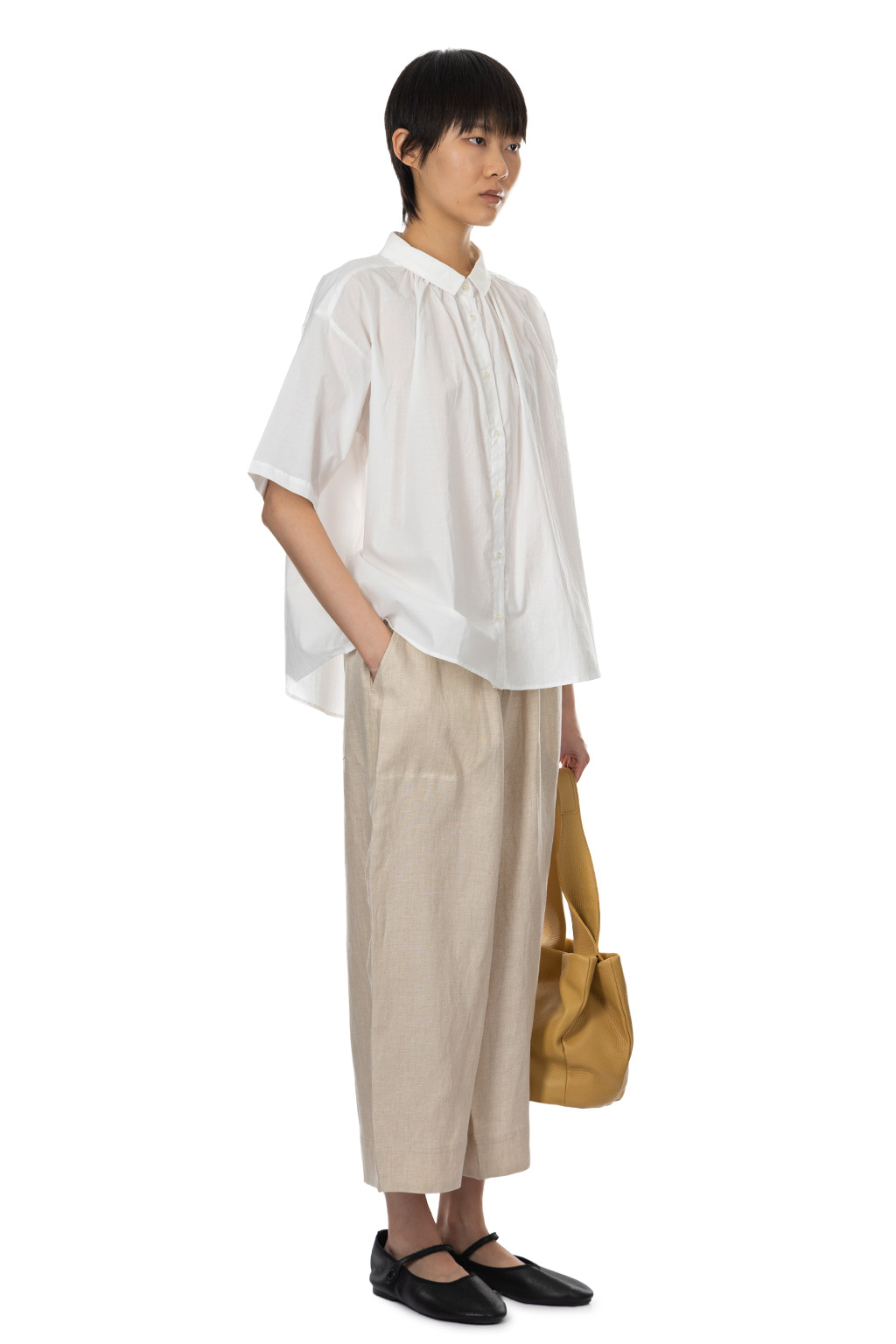 Nachukara - Cotton Lawn Short Sleeve Blouse - White