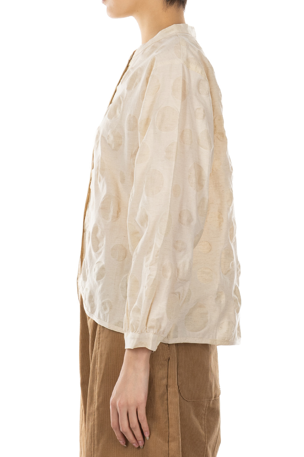 Nachukara - Cotton-Linen Dot Shirt Jacket - Natural