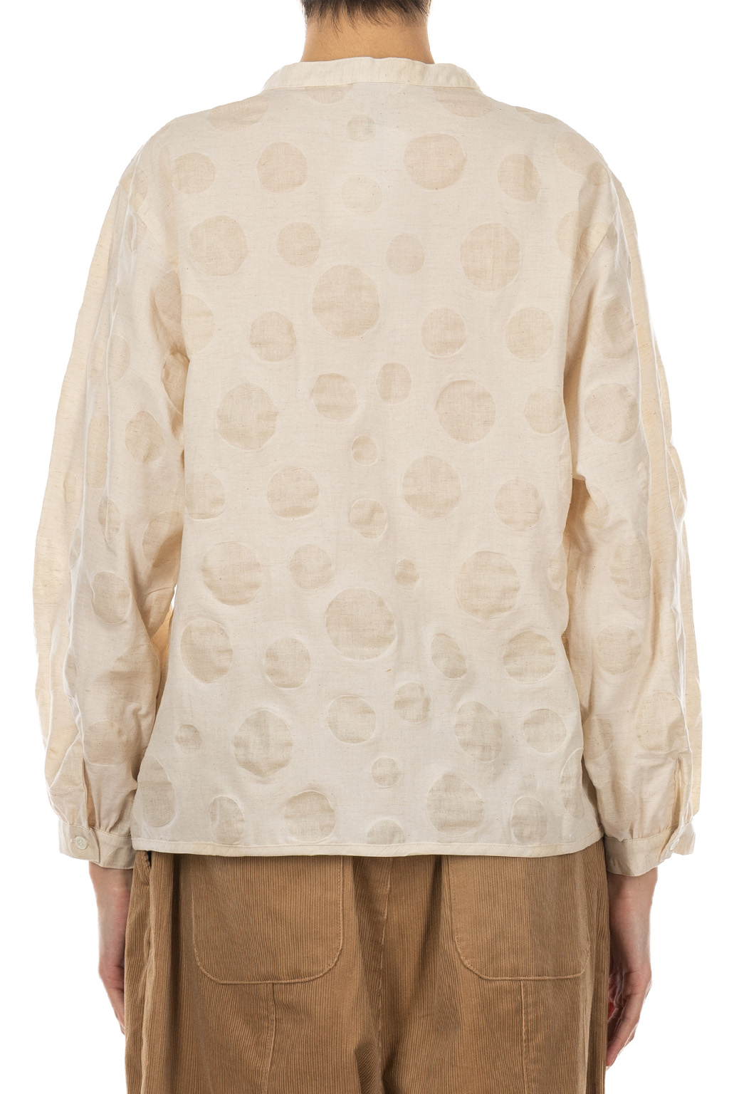 Nachukara - Cotton-Linen Dot Shirt Jacket - Natural