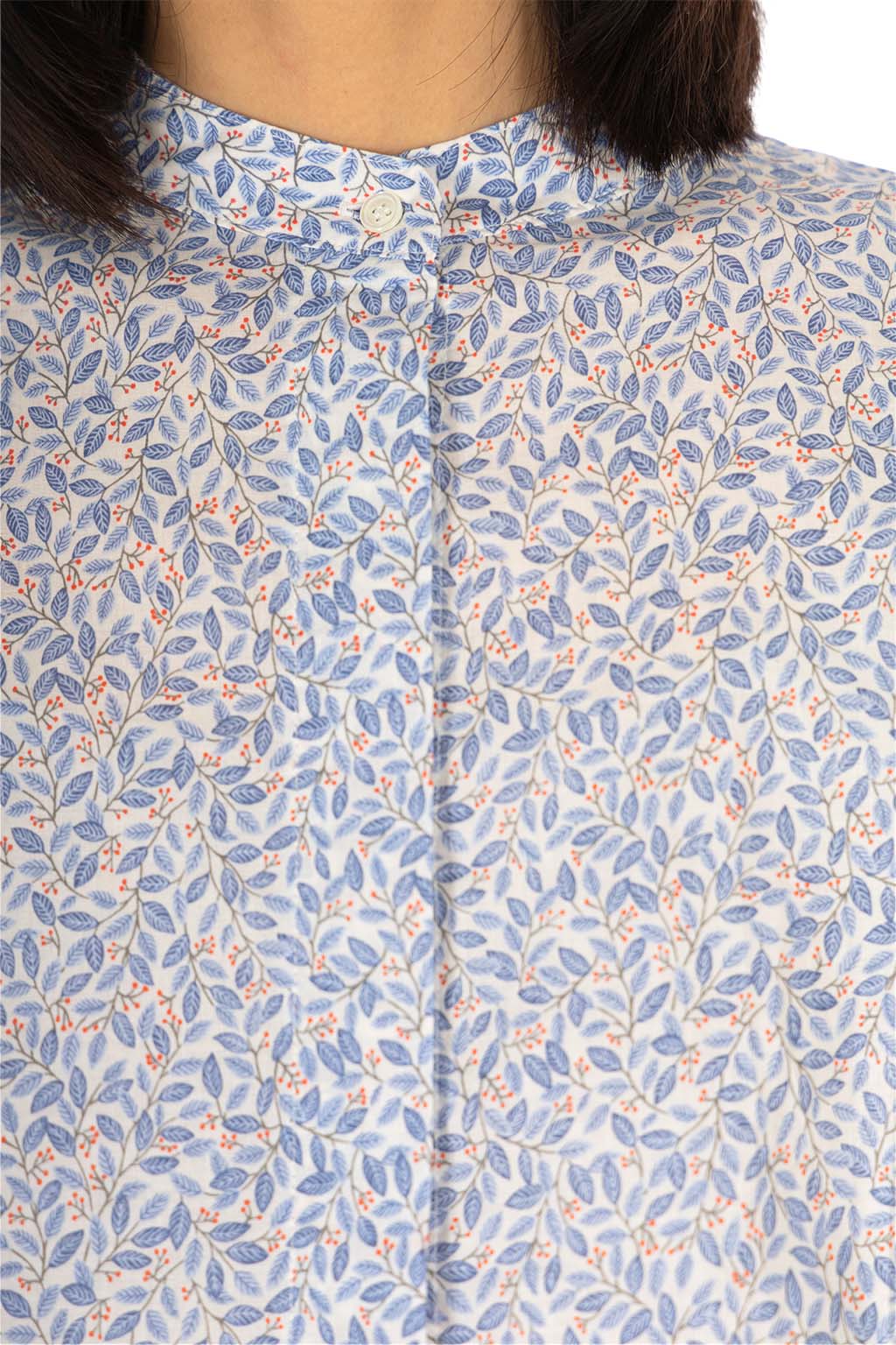 Nachukara - Cotton Print Bandcollar Blouse