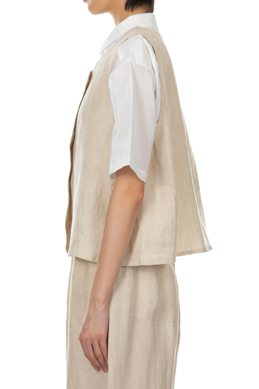 Nachukara - Linen Hemp 2 way Vest - Natural