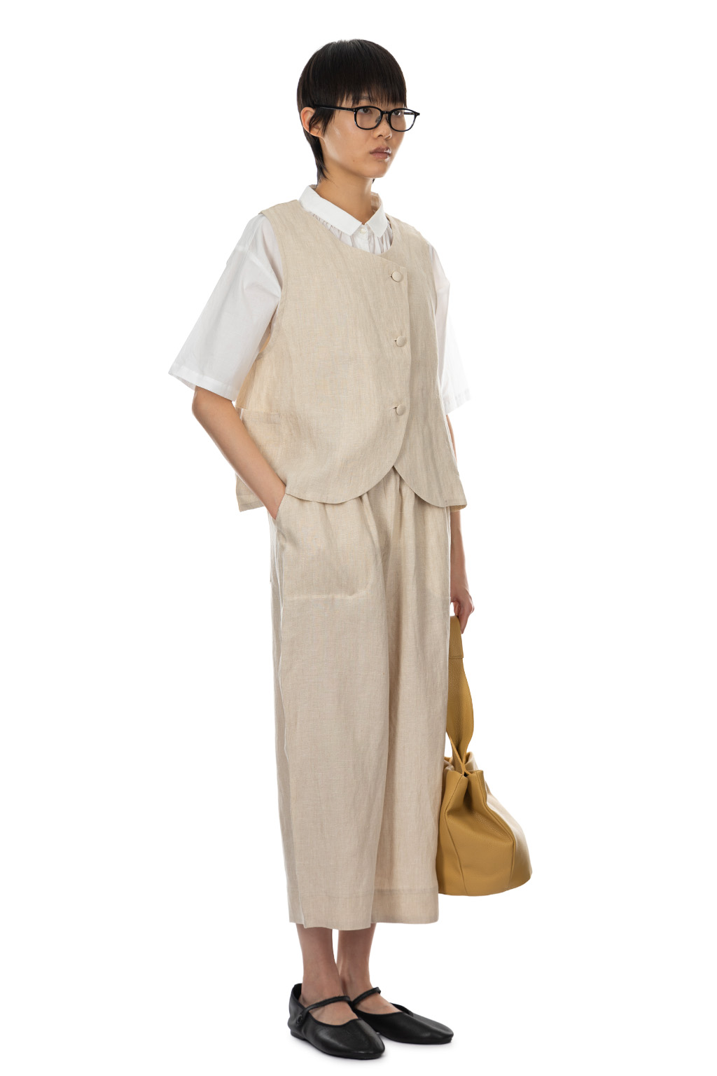 Nachukara - Linen Hemp 2 way Vest - Natural