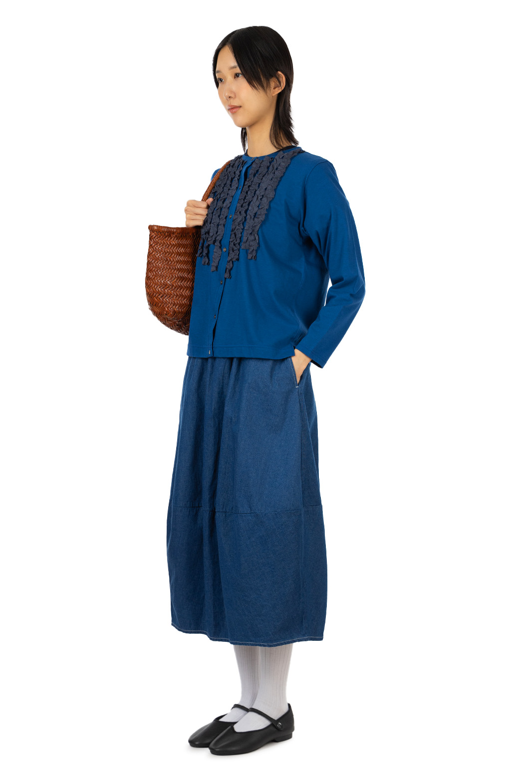 Nachukara - Natural Jersey Frilled Cardigan
