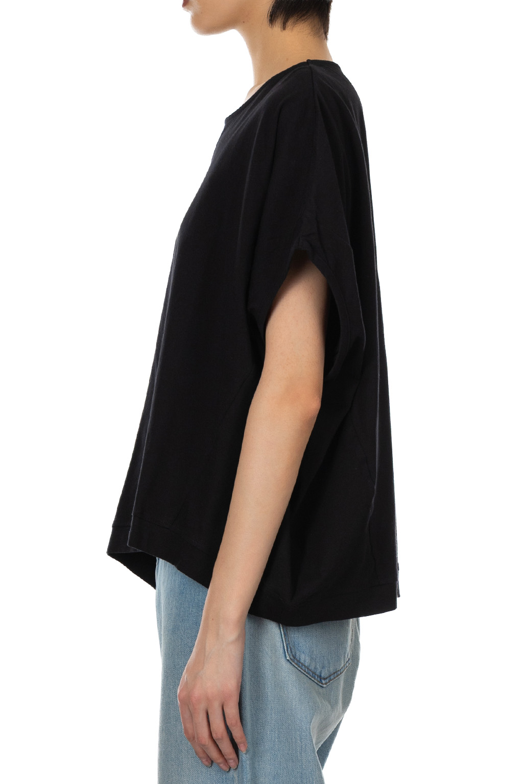 Nachukara - Soft Jersey Dolman Sleeve Pullover - Black