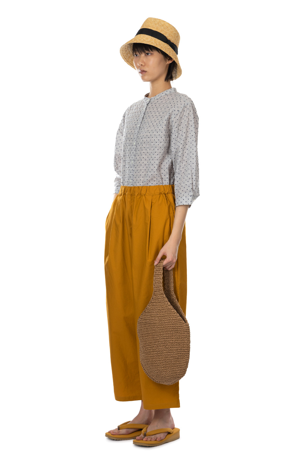 Nachukara - Typewriter Straight Leg Pants - Mustard