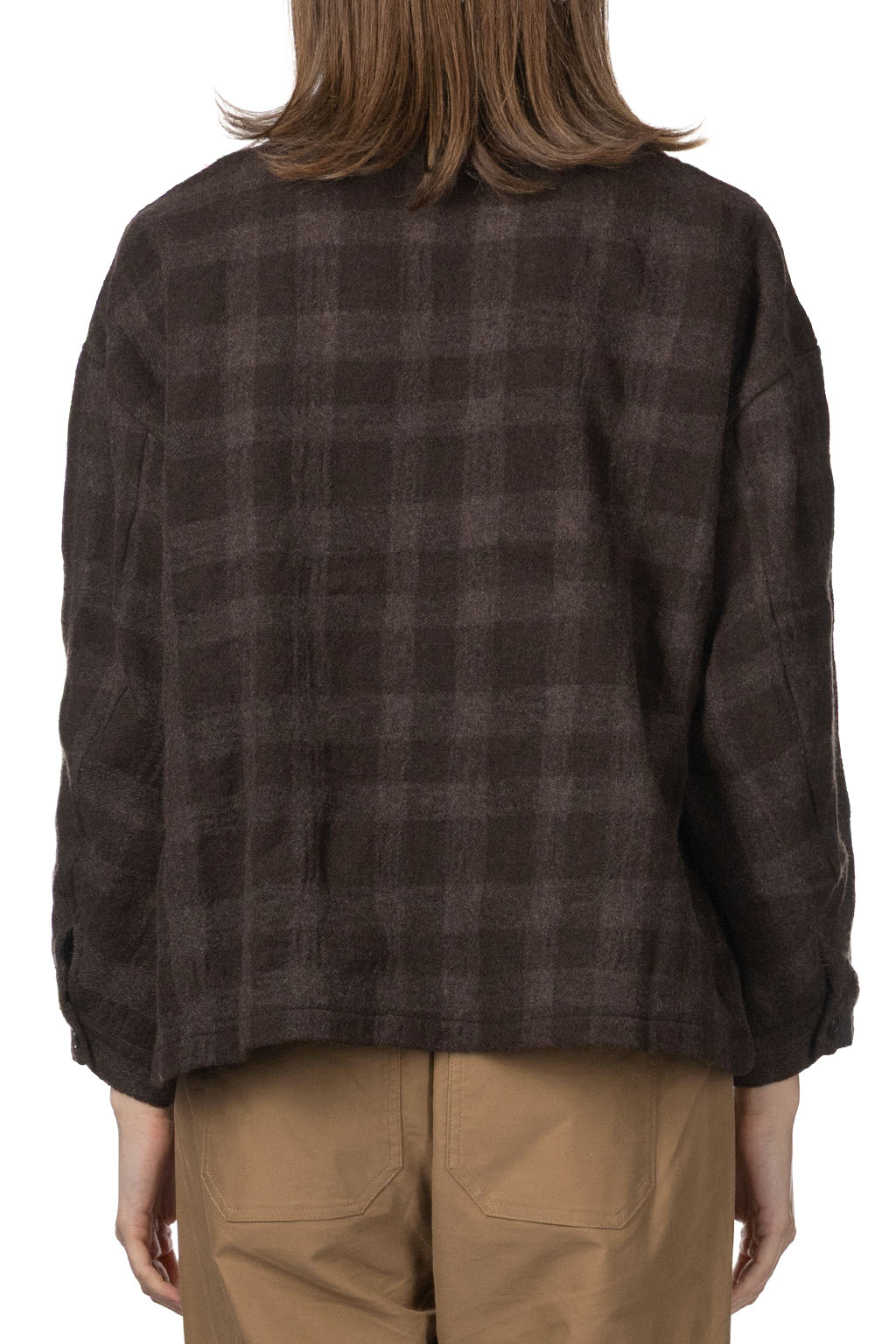 Nachukara - Wave Check Stand Collar Shirt Jacket