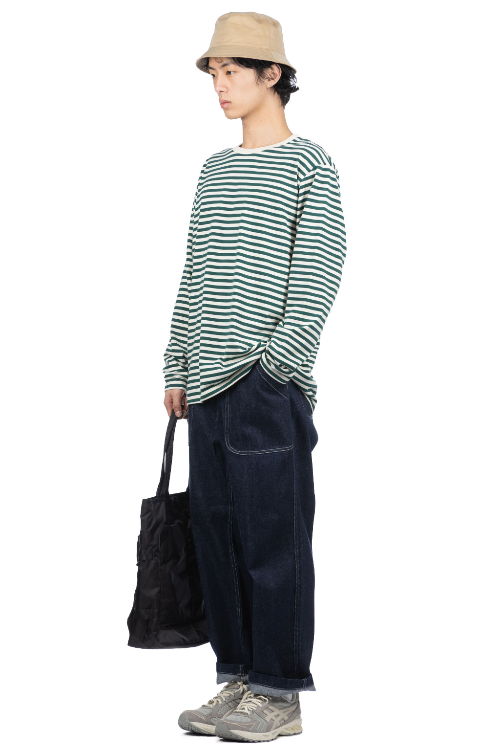 Nanamica (NAN) | COOLMAX Stripe Jersey LS Tee - Green x