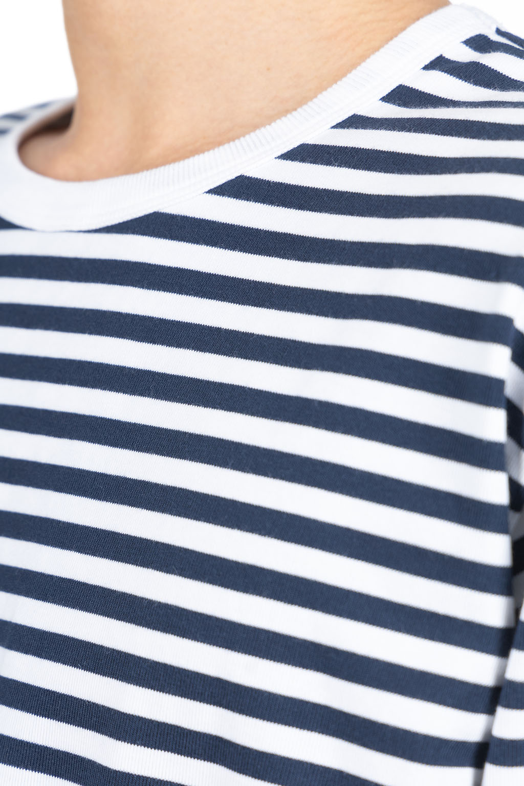 Nanamica (NAN) - COOLMAX Stripe Jersey LS Tee - Navy x White