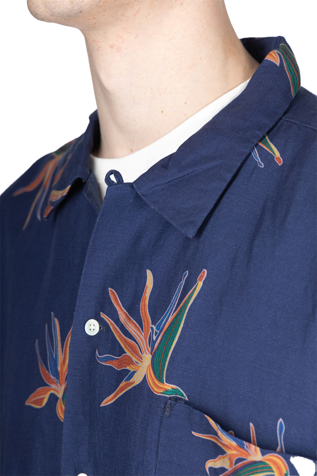 Nanamica (NAN) - Cupra Hemp Aloha Shirt - Navy