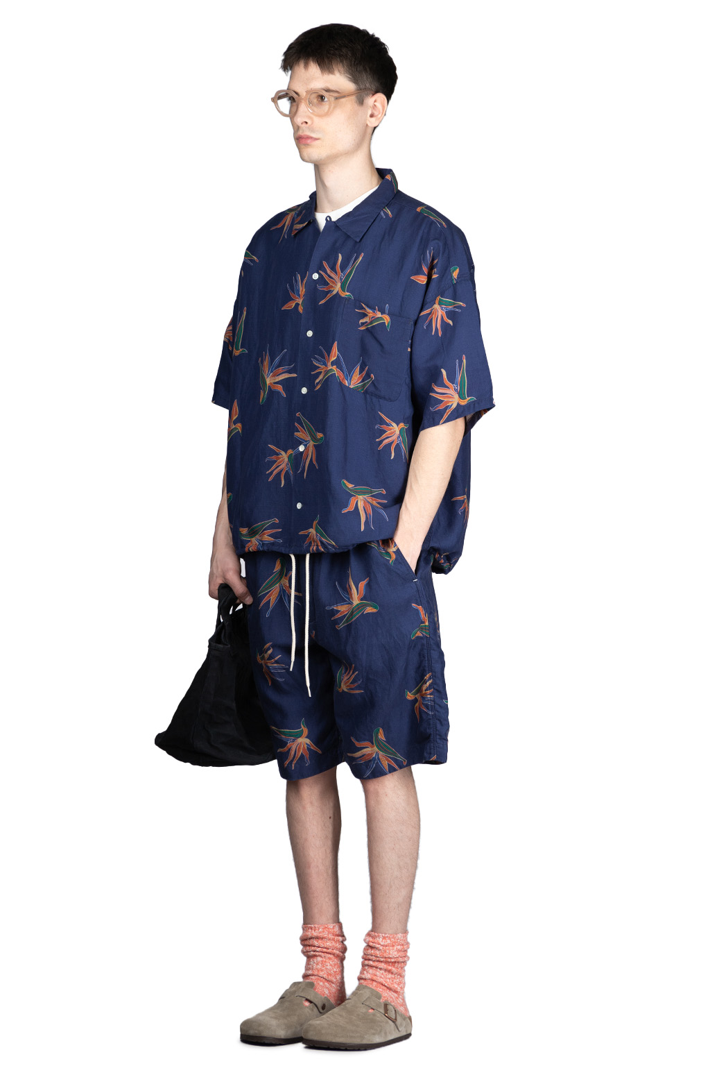 Nanamica (NAN) - Cupra Hemp Aloha Shirt - Navy