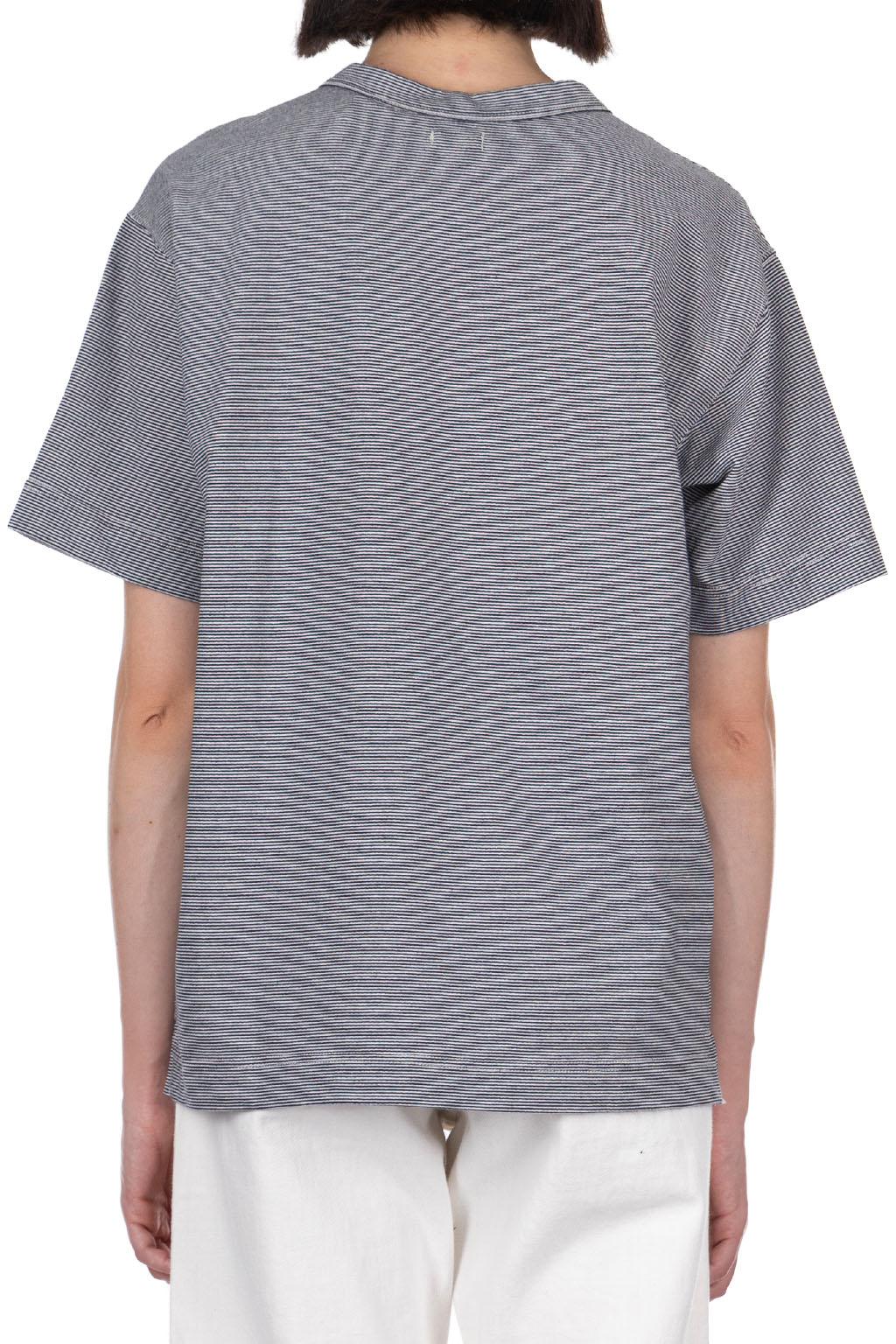 Nanamica (NAN) - Micro Stripe Pocket Tee - Navy x White
