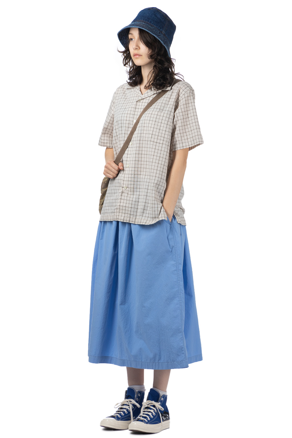 Nanamica (NAN) - Open Collar Panama Plaid SS Shirt - Beige