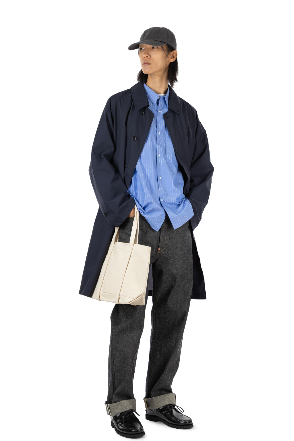 Nanamica (NAN) - Packable Balmacaan Coat - Dark Navy