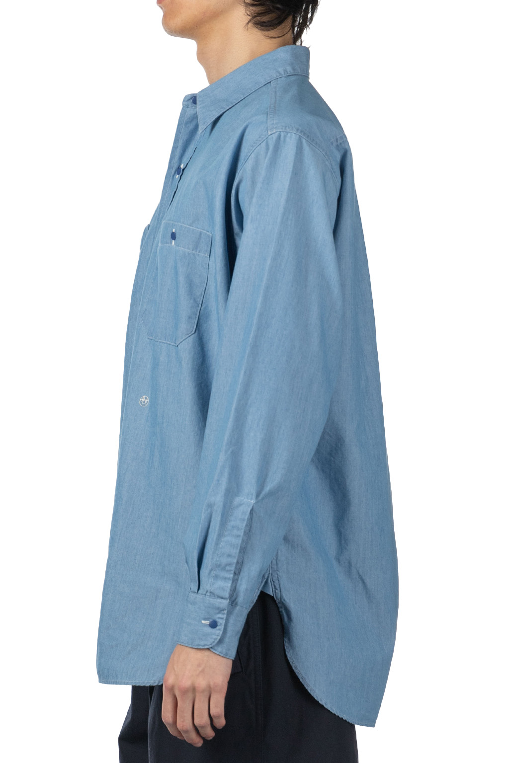 トップス nanamica band collar chambray shirt Regular Collar Chambray Shirt – nanamica NEW YORK