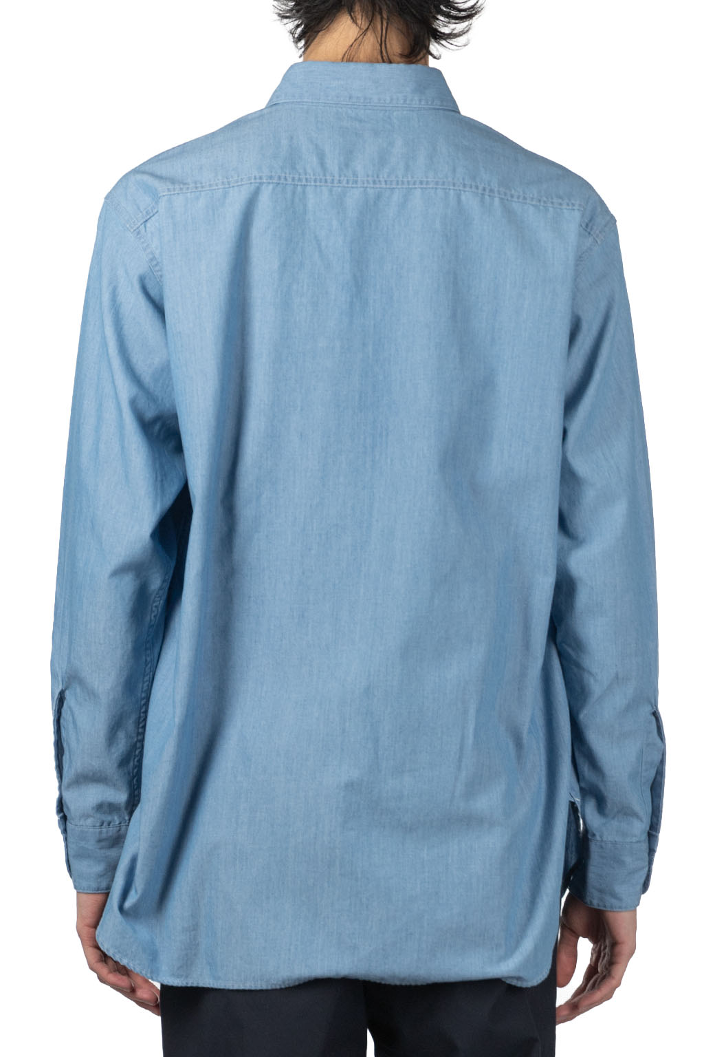 Blue Regular Collar Chambray Shirt by nanamica on Sale