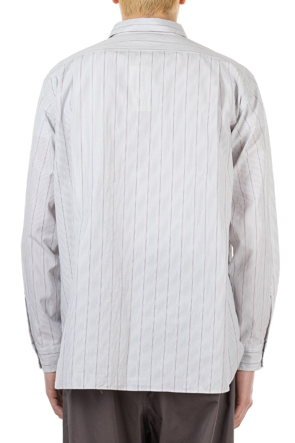 Nanamica (NAN) - Regular Collar Stripe Wind Shirt - Gray