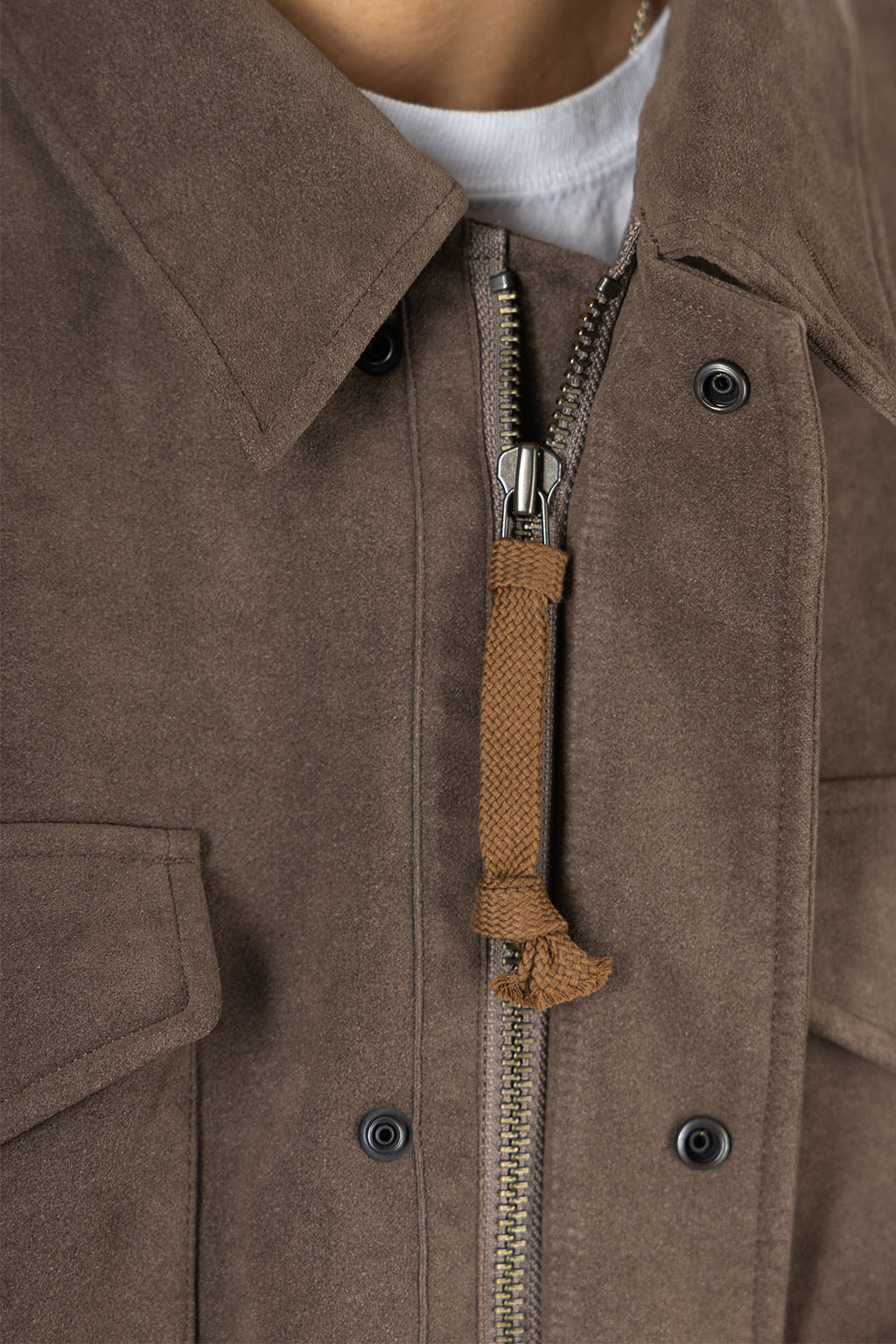 Nanamica (NAN) - Synthetic Leather Field Jacket - Brown