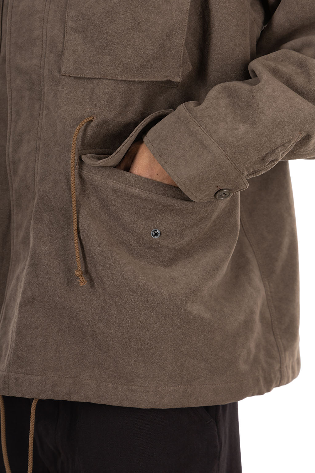 Nanamica (NAN) - Synthetic Leather Field Jacket - Brown