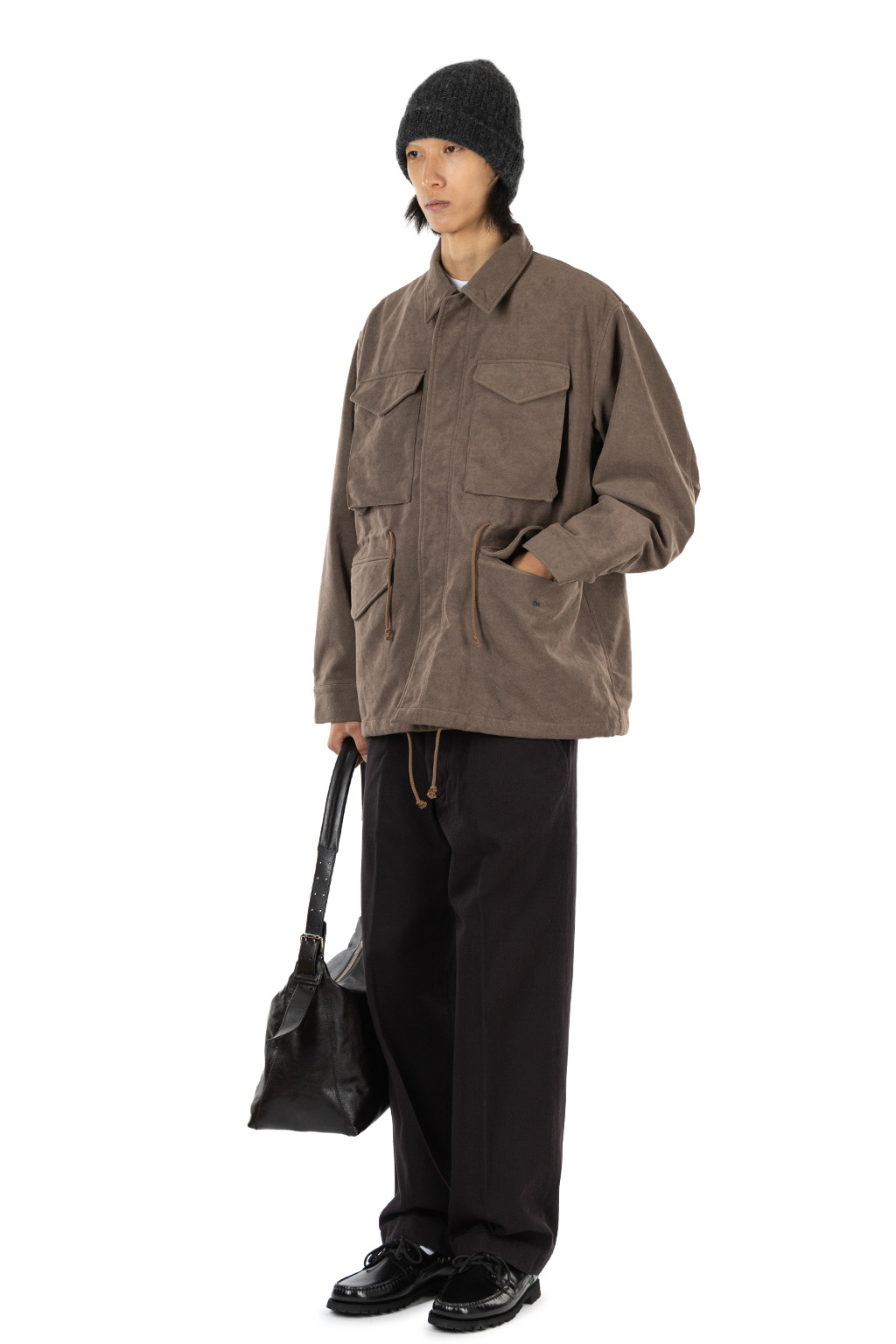 Nanamica (NAN) - Synthetic Leather Field Jacket - Brown