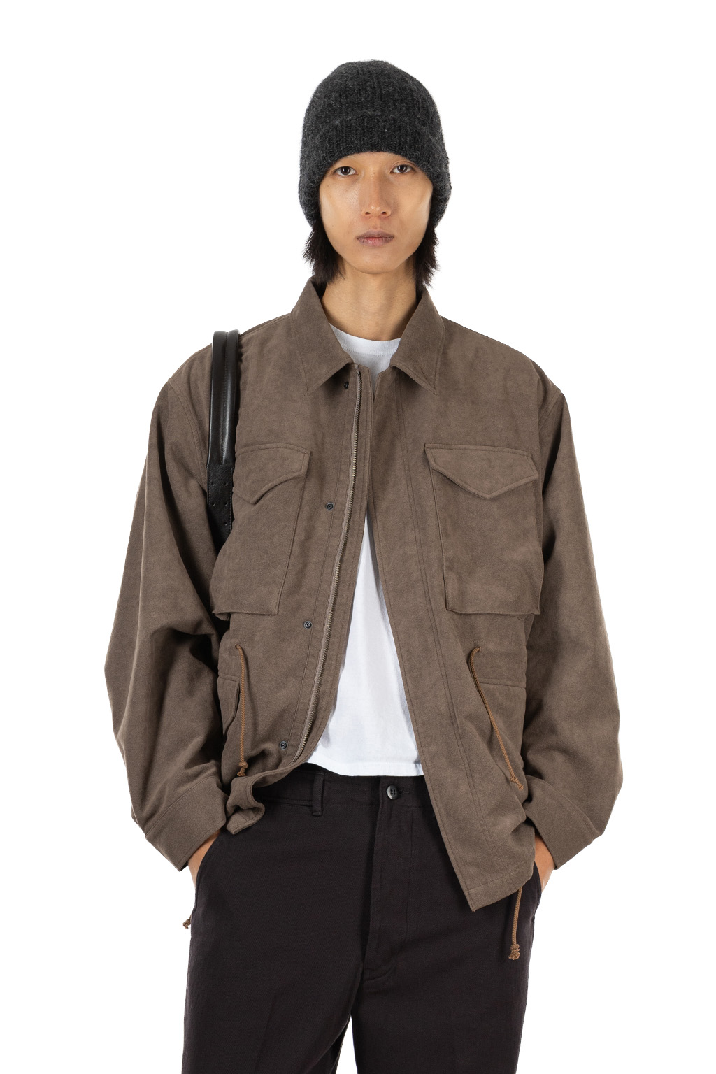 Nanamica (NAN) - Synthetic Leather Field Jacket - Brown