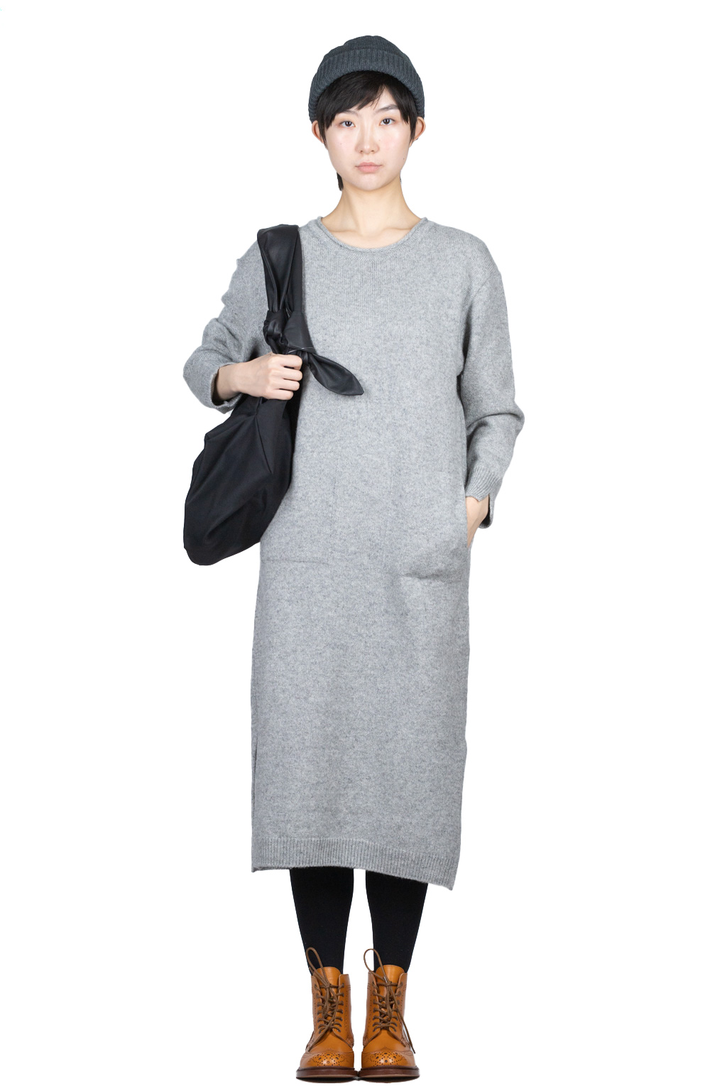 Nofl Cotton Wool Dress - Grey