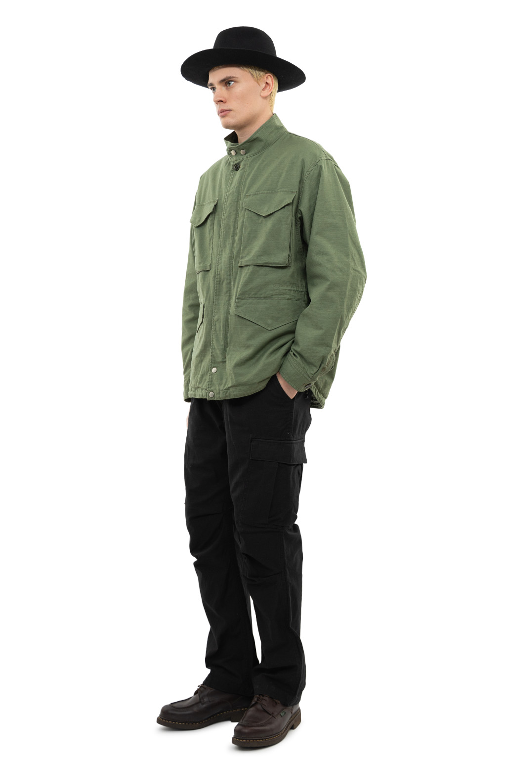Nonnative - Trooper Jacket Cotton Backsatin Pigment Dye Windstopper - Olive