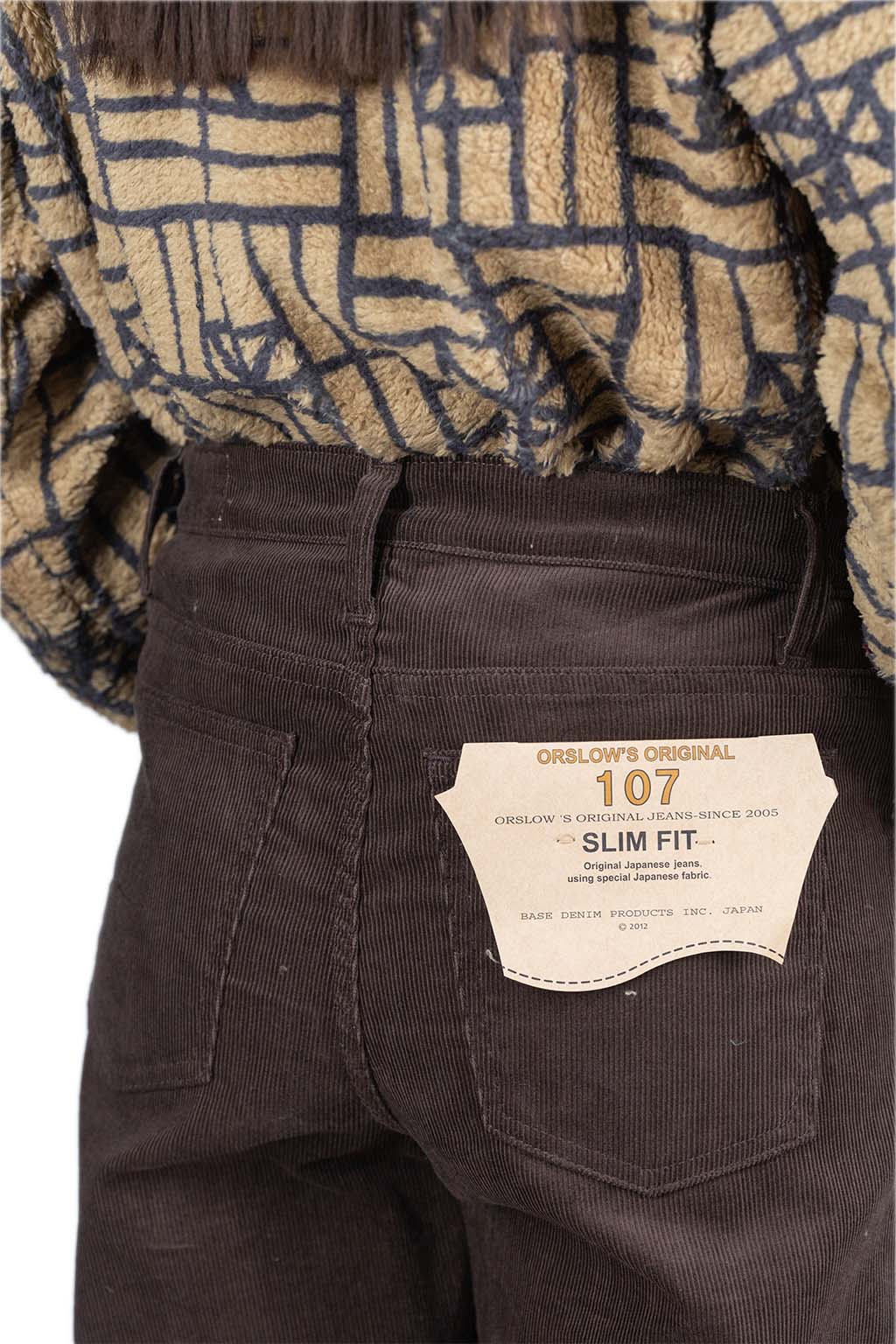 OrSlow 107 Corduroy Ivy Fit - Coffee Brown