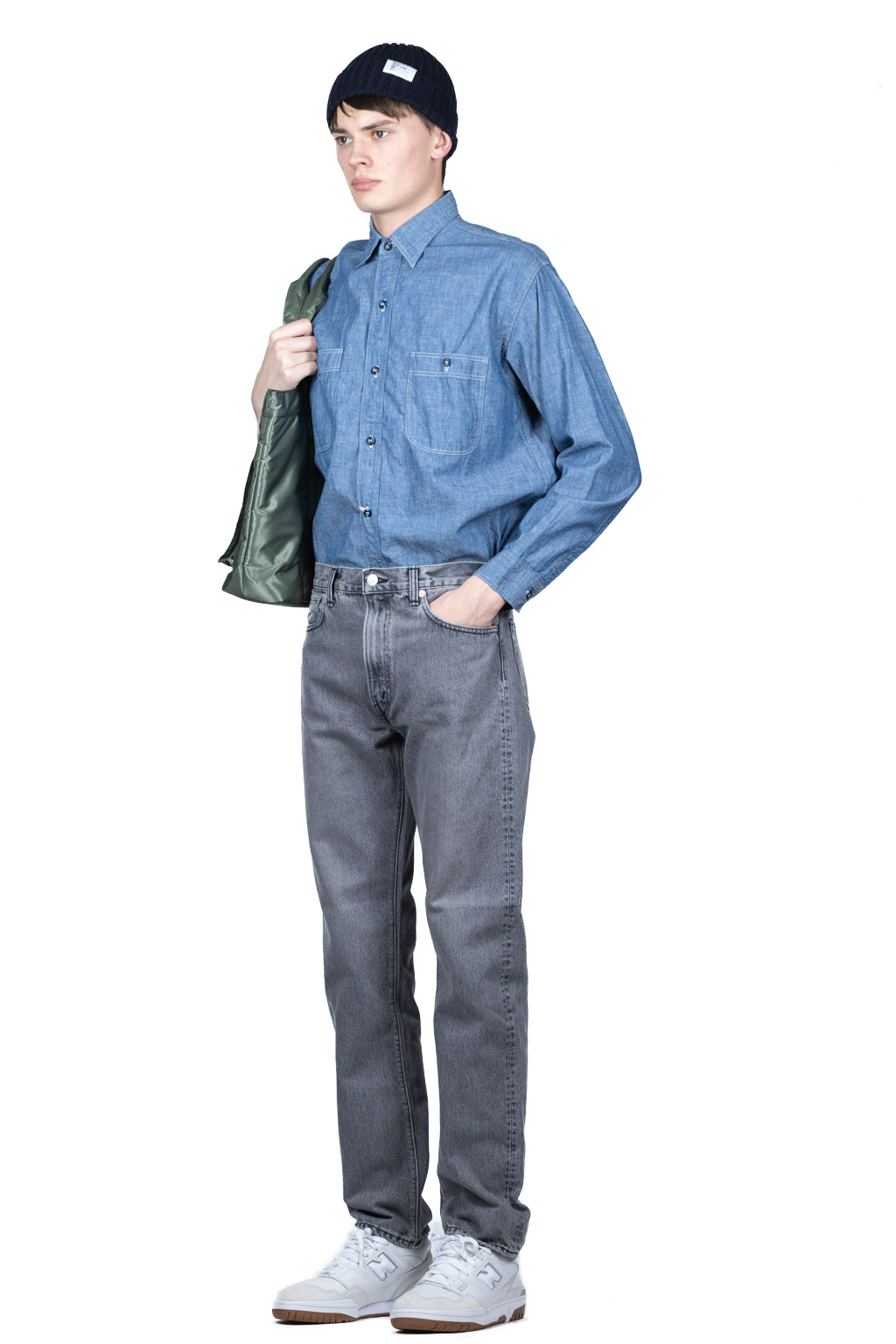 OrSlow 107 Ivy Fit Black Denim Bleach