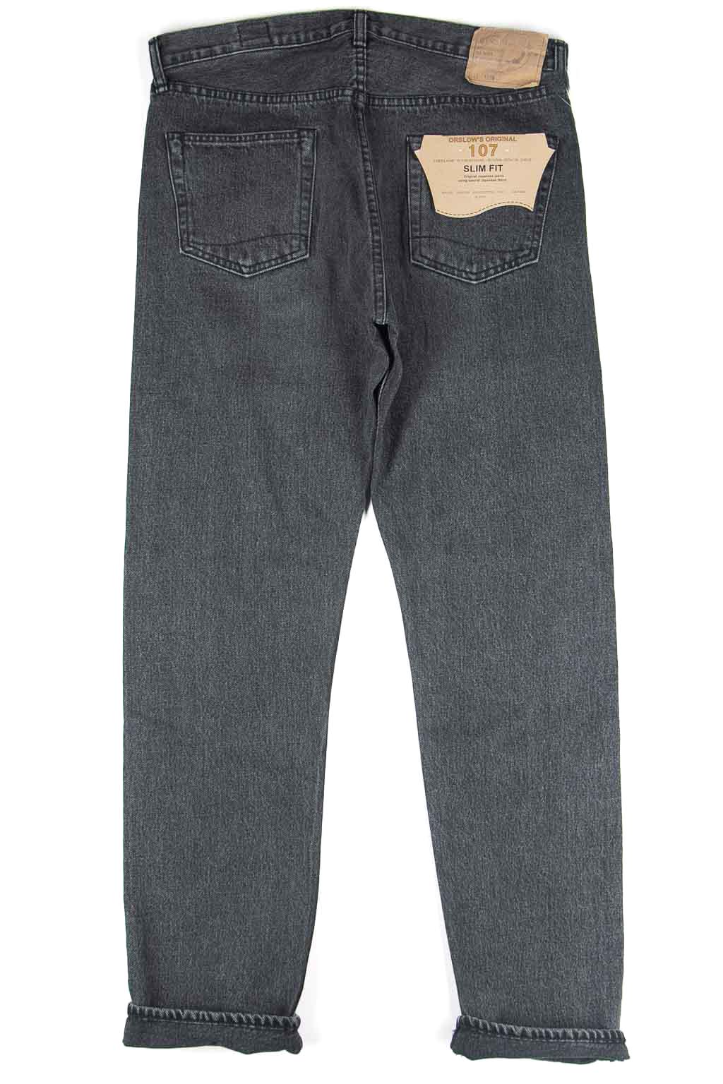 OrSlow 107 Ivy Fit Denim Black Denim Stone Wash