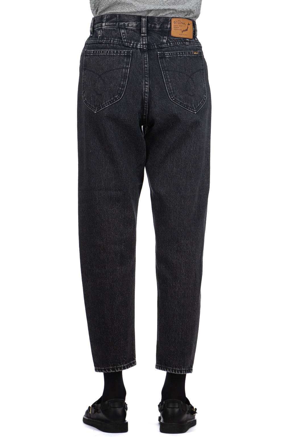 OrSlow - 80's High Waist Tapered Denim Pants - Black Denim Stone