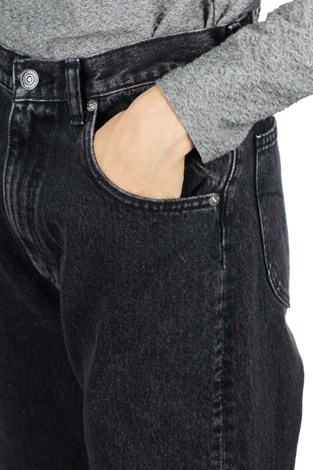OrSlow - 80's High Waist Tapered Denim Pants - Black Denim Stone