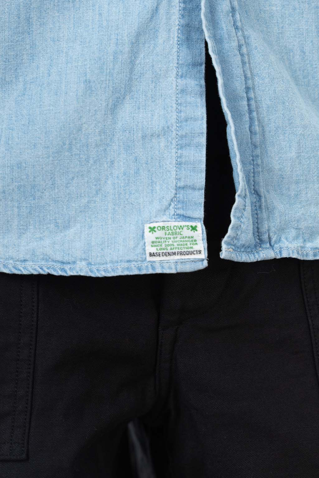 OrSlow - Chambray Work Shirt with Flap Pocket - Chambray Bleached