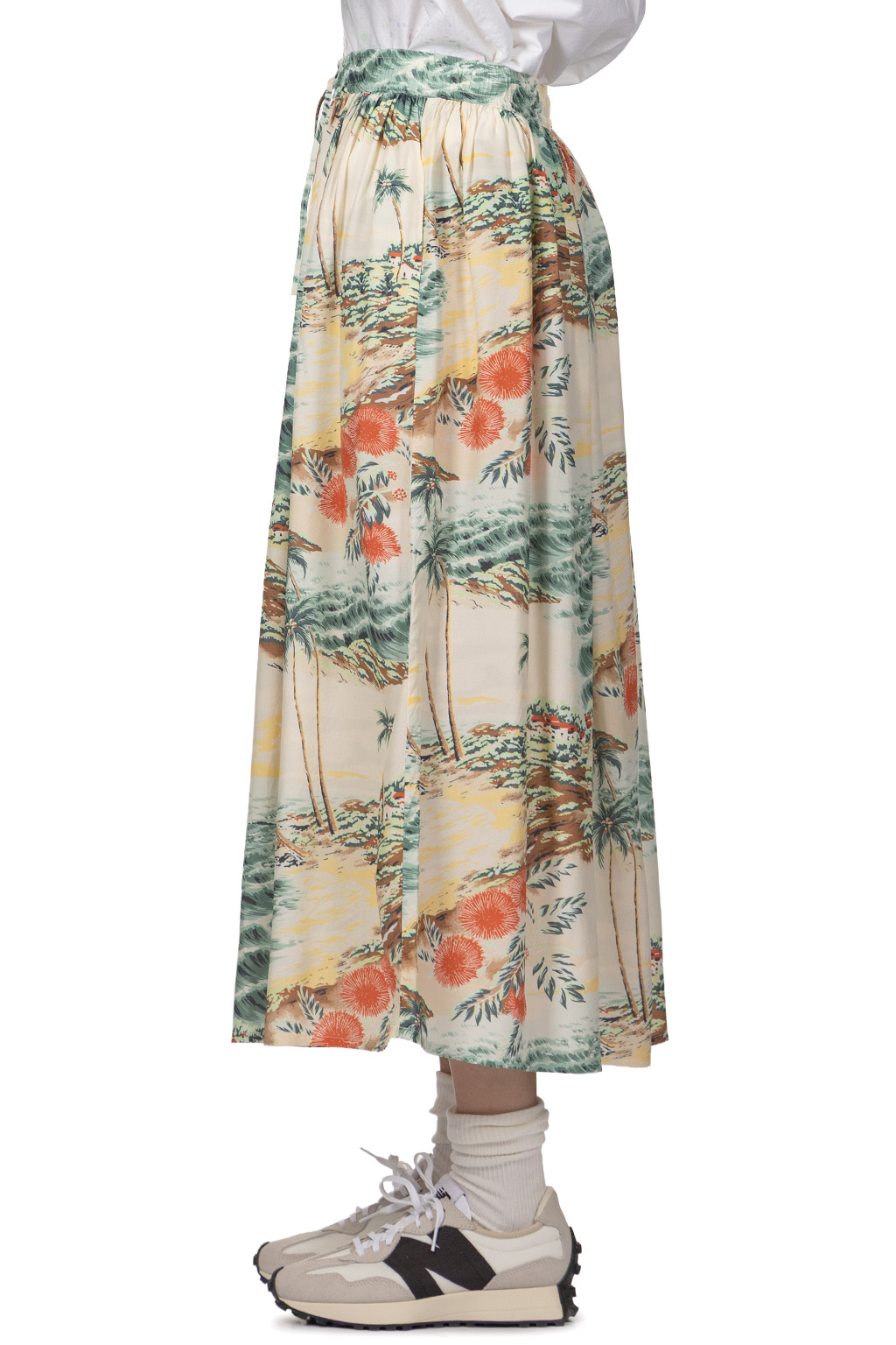 OrSlow - Hawaiian Gathered Skirt - Ecru