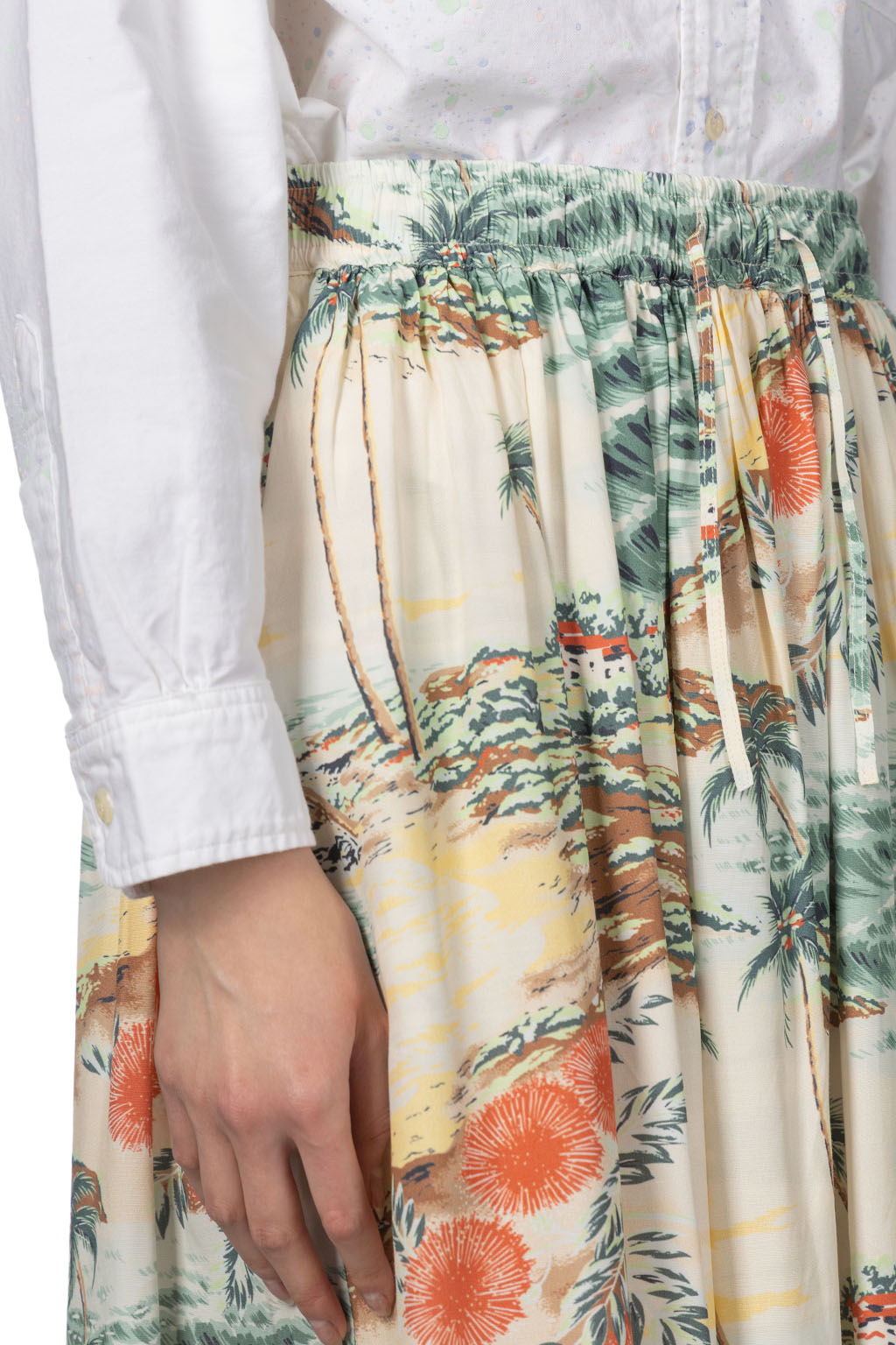 OrSlow - Hawaiian Gathered Skirt - Ecru