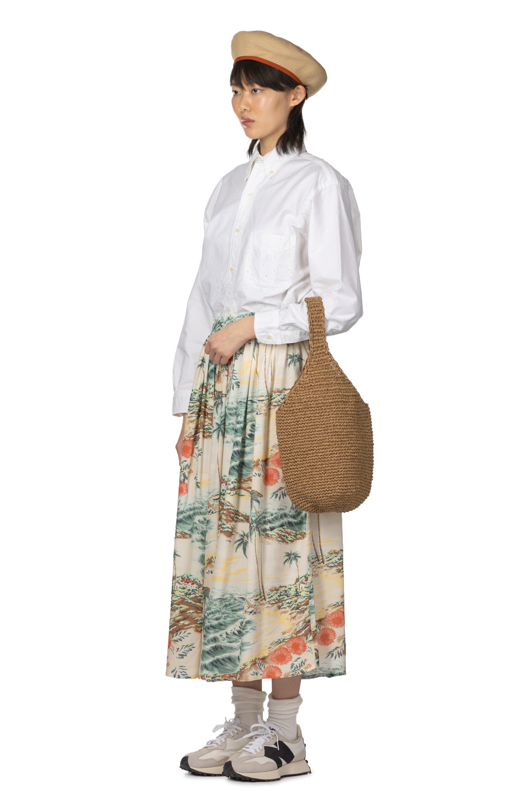 OrSlow - Hawaiian Gathered Skirt - Ecru