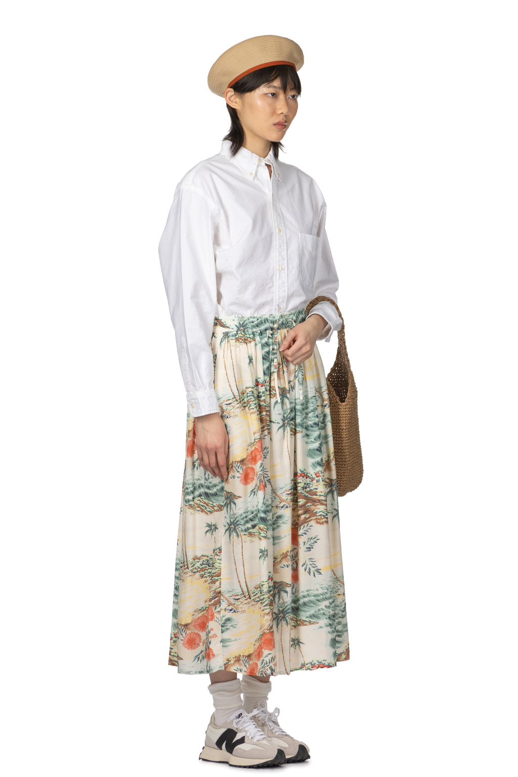 OrSlow - Hawaiian Gathered Skirt - Ecru